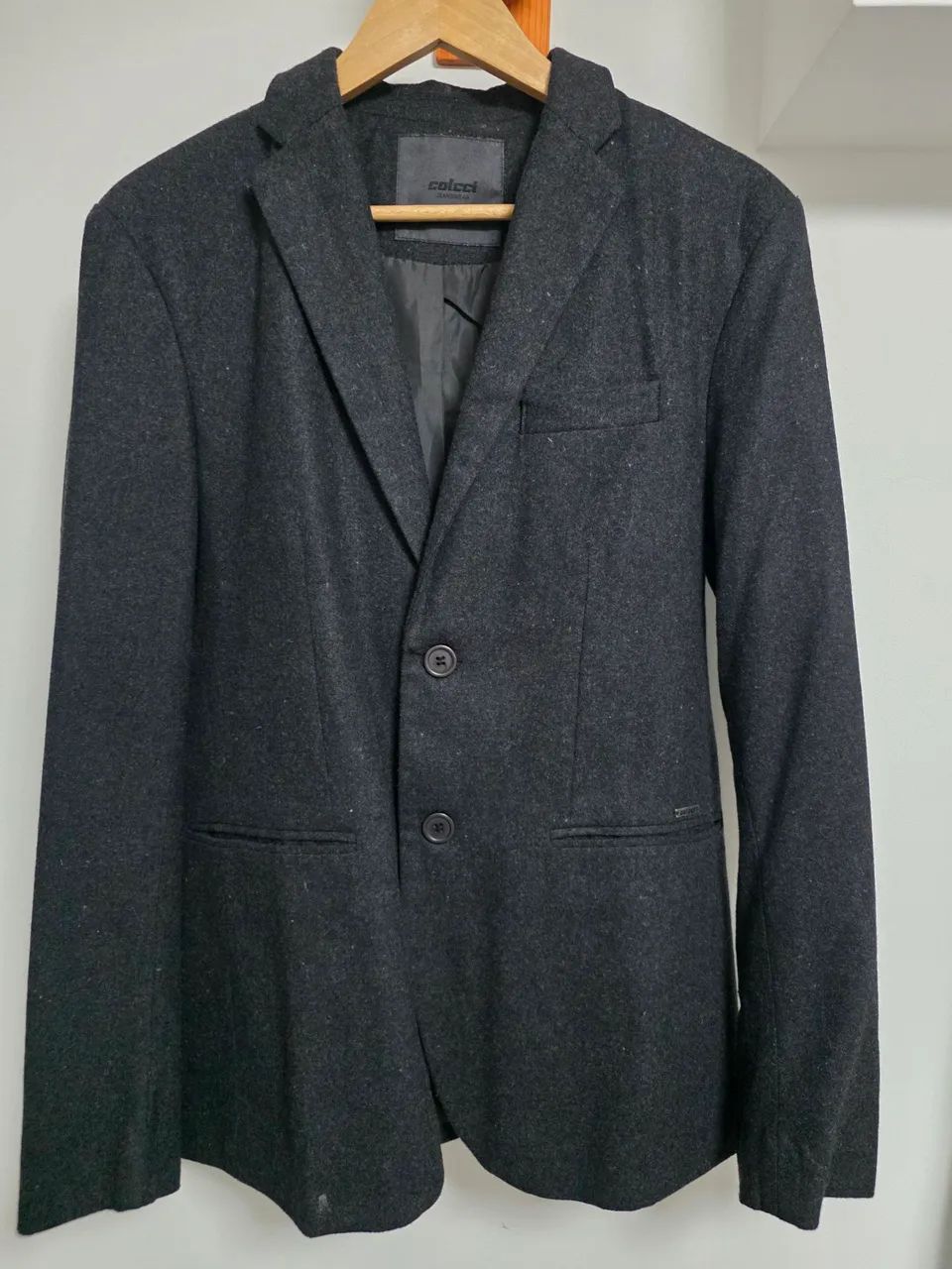Blazer lã cinza masculino Colcci