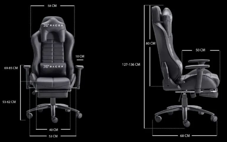 Cadeira Gamer e Escritório XT Racer Platinum W Preta Original - Nova - Foto 3