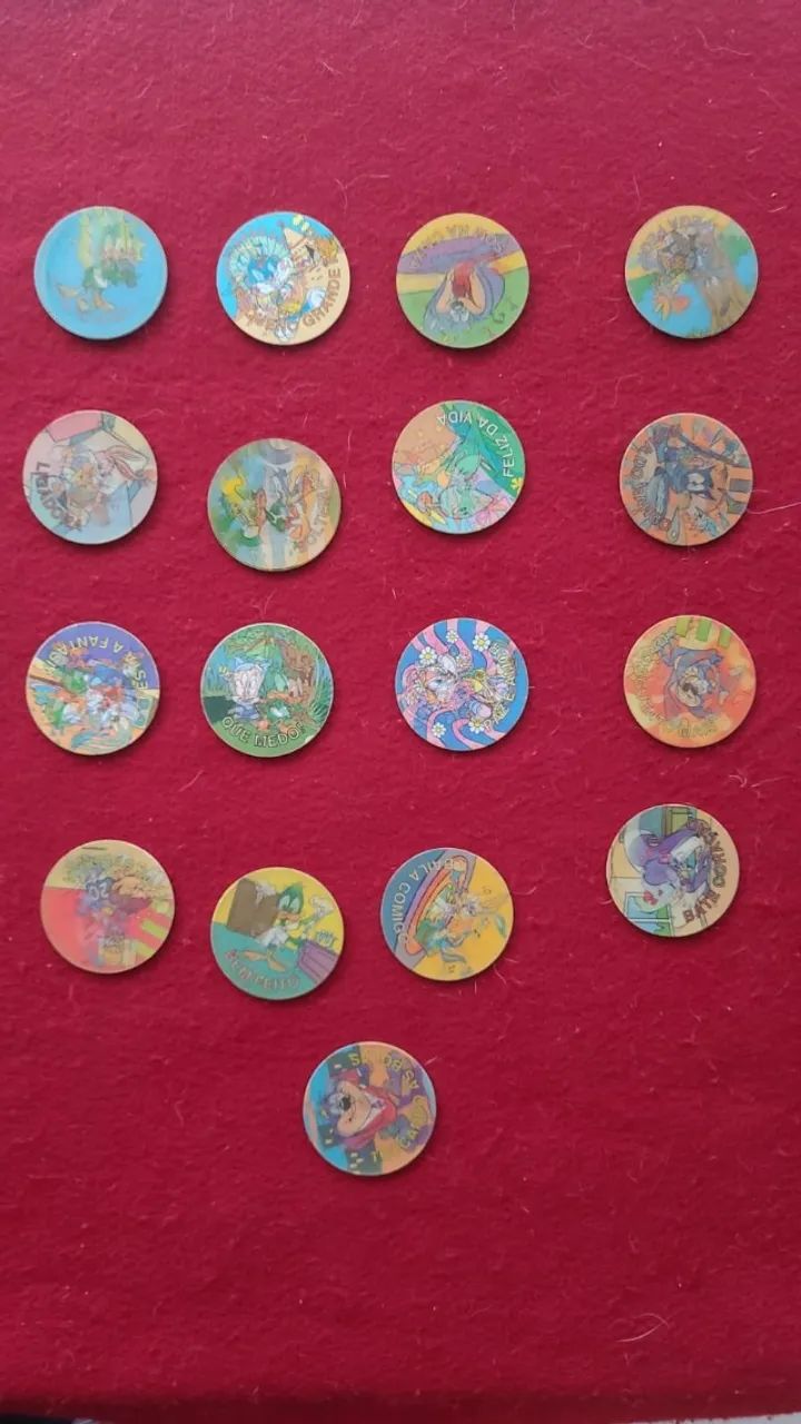 Lote com 17 Tazos Tiny Toon Elma Chips