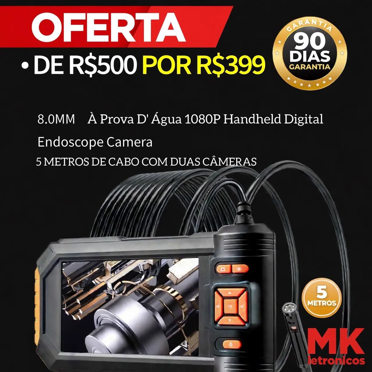 Câmera Endoscópia Industrial 