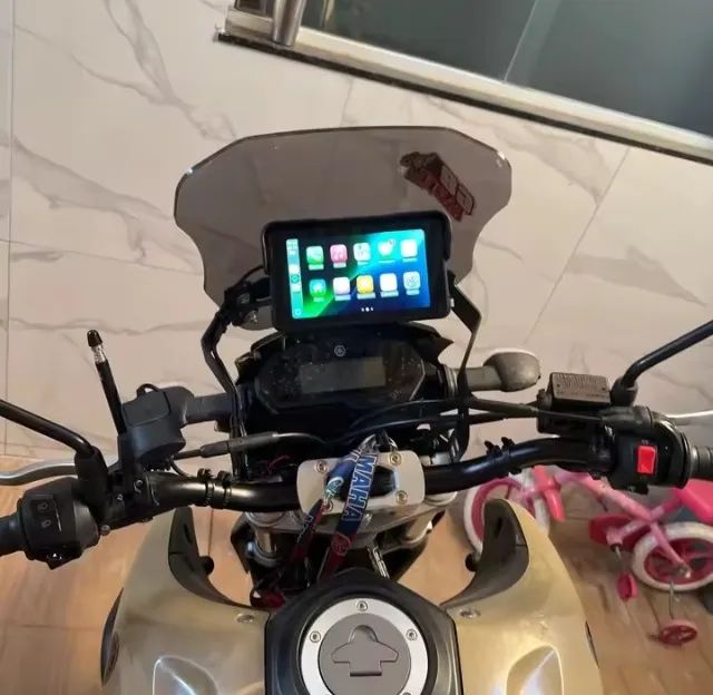 Multimídia Portátil para moto USB Carplay e android auto 5 polegadas à prova d'água - Foto 4