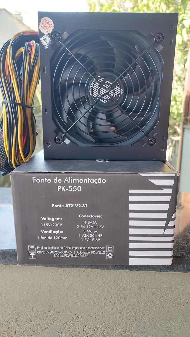 Fonte Gamer PC Wells PK-550 - Nova na Caixa  - Foto 5