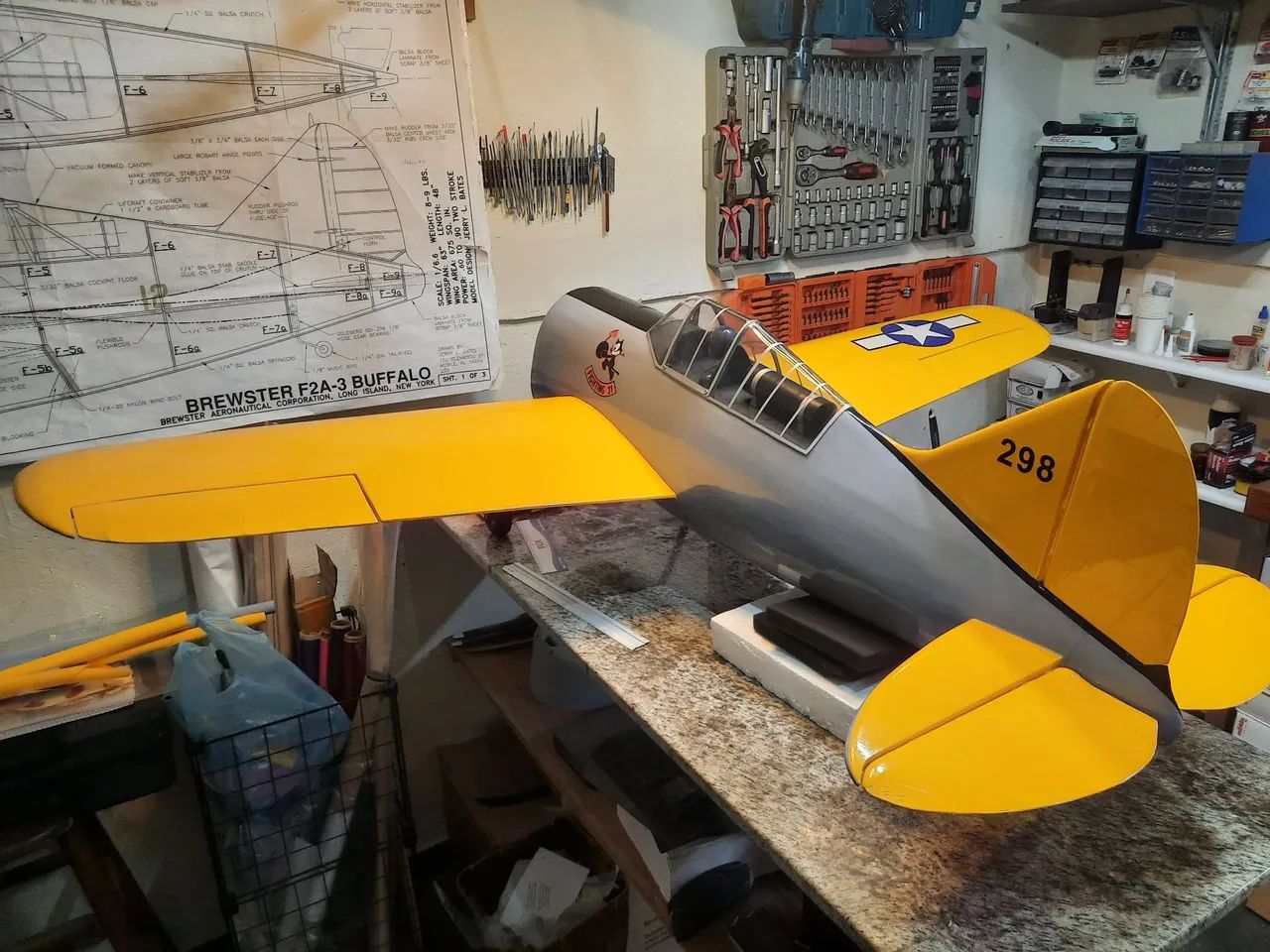 Aero modelo Brewster F2A búfalo  - Foto 2