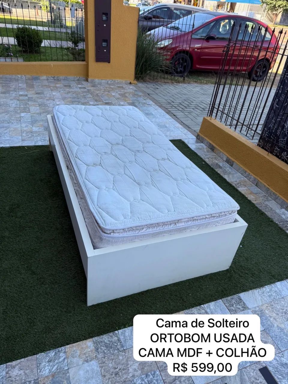 Cama de Solteiro com colchão solteiro Ortobom usado. ENTREGO