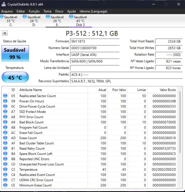 Ssd sata Atada 480gb e kingspec 512 - Foto 4