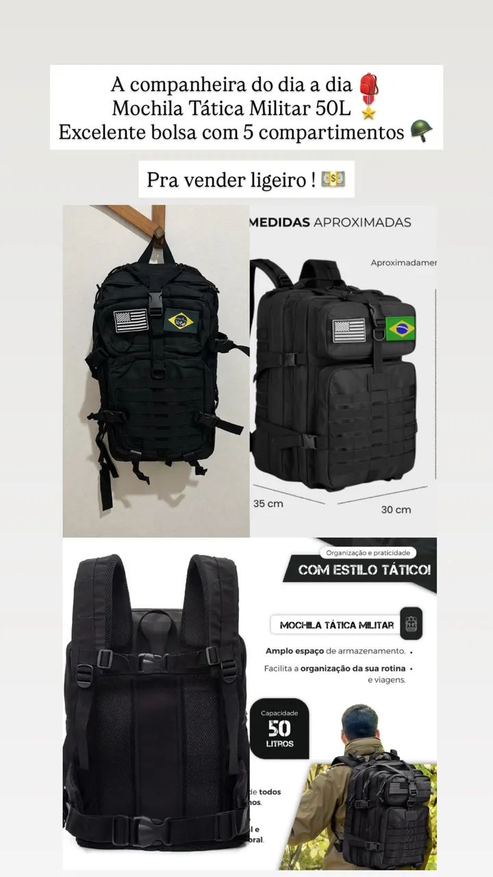 Mochila Tática Militar 50L - Foto 5