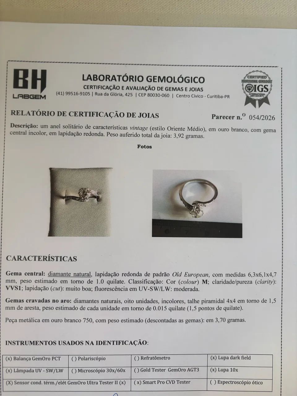 Anel diamante natural com certificação - Foto 5