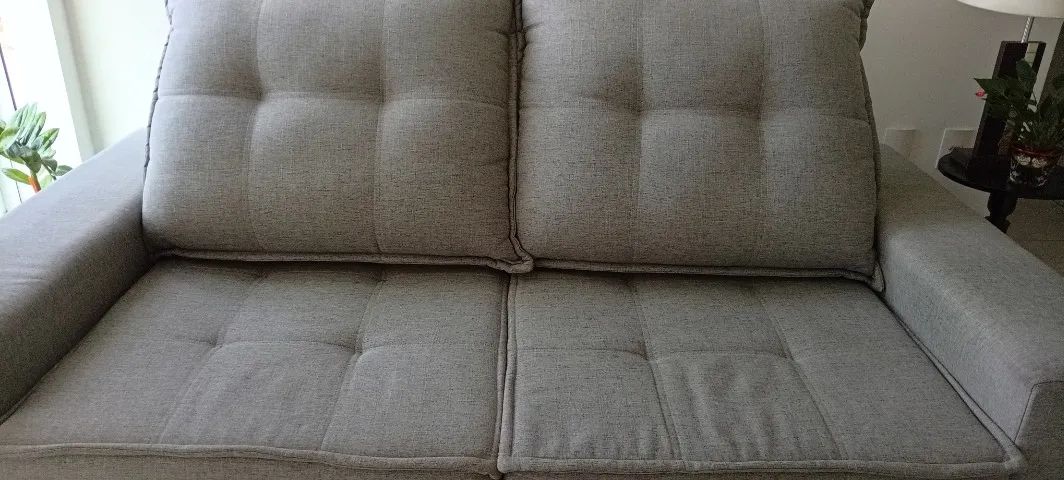 Sofá Retrátil e Reclinável 2 lugares cinza  - Foto 5