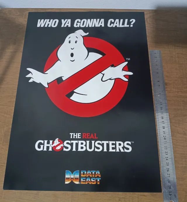 Poster promocional GHOSTBUSTERS (arcade) material de divulgação original da época (1987)