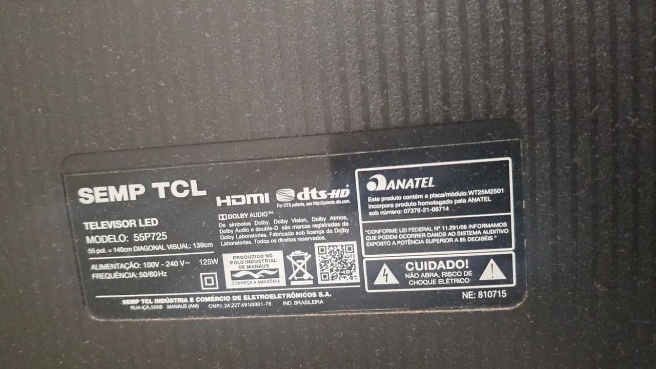 TV TCL 55" 4K ULTRA SEMI-NOVA ( SEM OS PÉS) - Foto 5