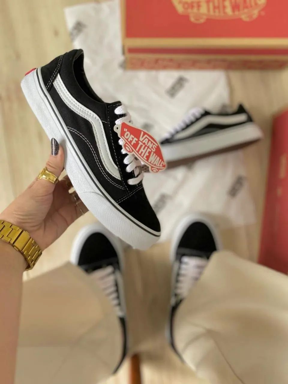 Vans old Skol preto com branco tradicional 