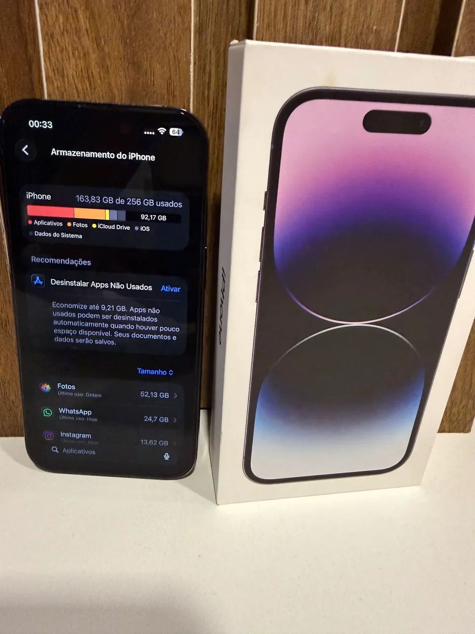 Apple iPhone 14 Pro バッテリー100%ブラック 256GB iPhone 14 Pro Apple 256GB - Bateria 100% - Impecável na Caixa