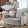 Sofá Cama Dominic Ref.49 1,40 m Linho Cinza 2502-B - LUXURY _ pronta entrega 