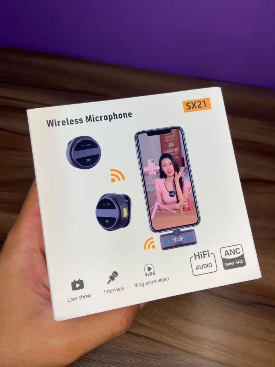 Microfone de Lapela sem Fio Magnético IOS - SX21 - Foto 4