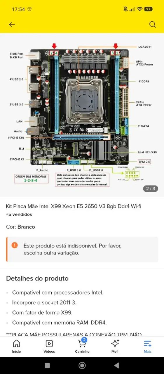 Vendo Pc Intel X99 Xeon E5 2650 V4 16gb Ddr4