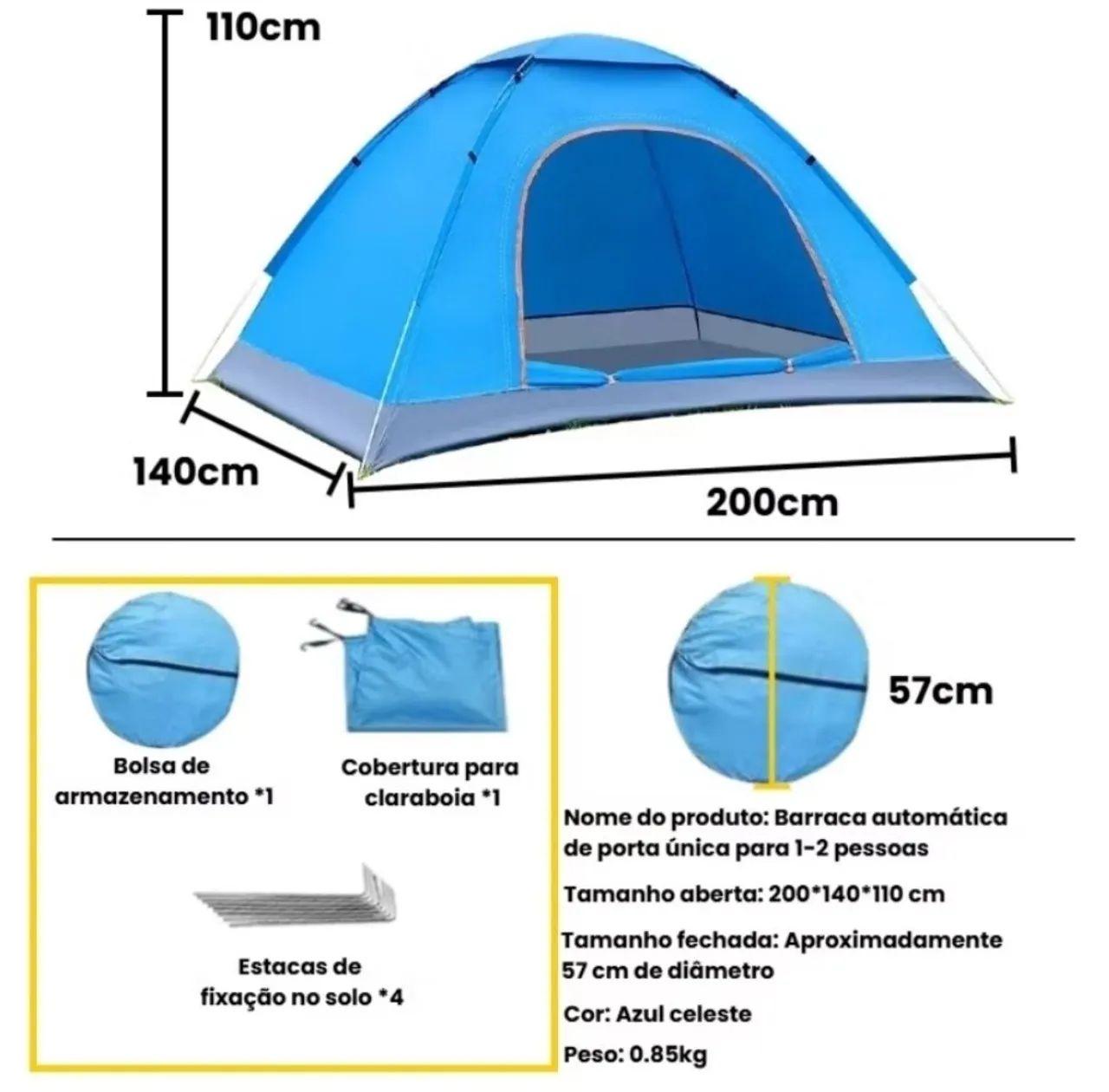 Barraca camping nova , prática de usar - Foto 2