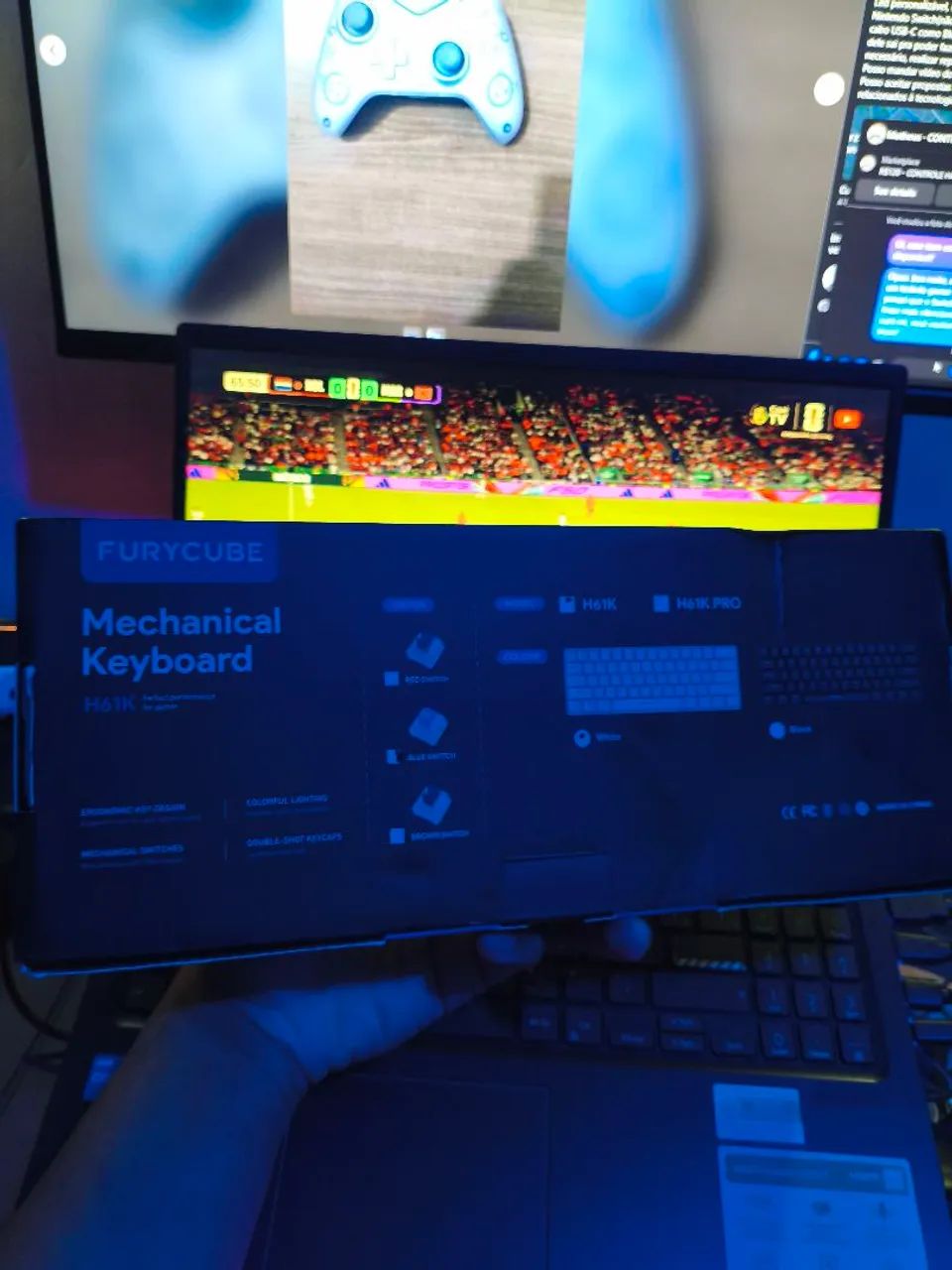 Teclado mecânico H61K ; Switch Blue - Rainbow - Foto 2