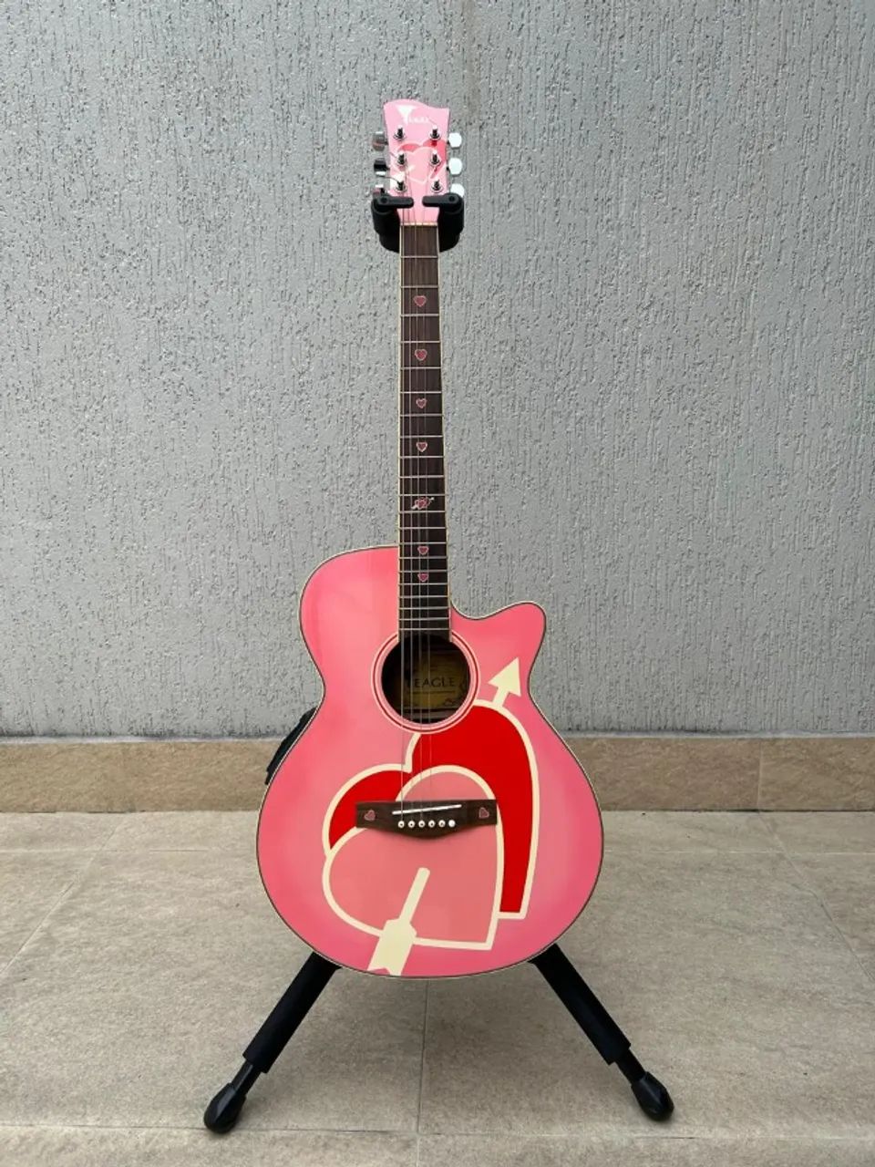 Violão Elétrico Aço Eagle Rosa - Ch11 (Usado)