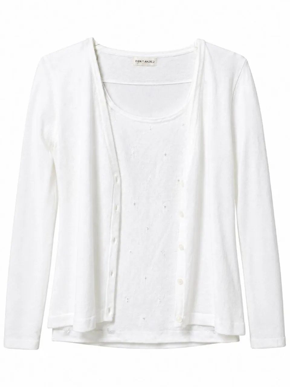 Conjunto de lã elegante novo branco P
