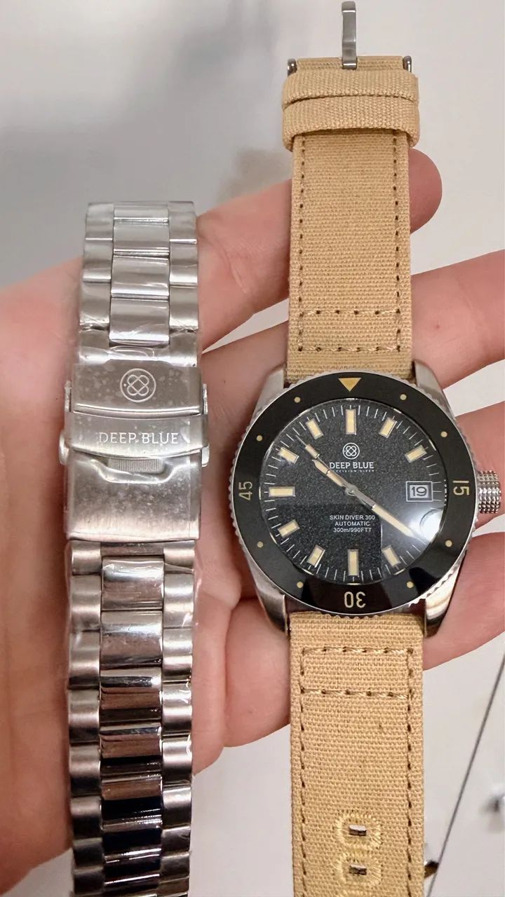 Relógio Deep Blue Skin Diver 300m Automático Bezel Cerâmica como