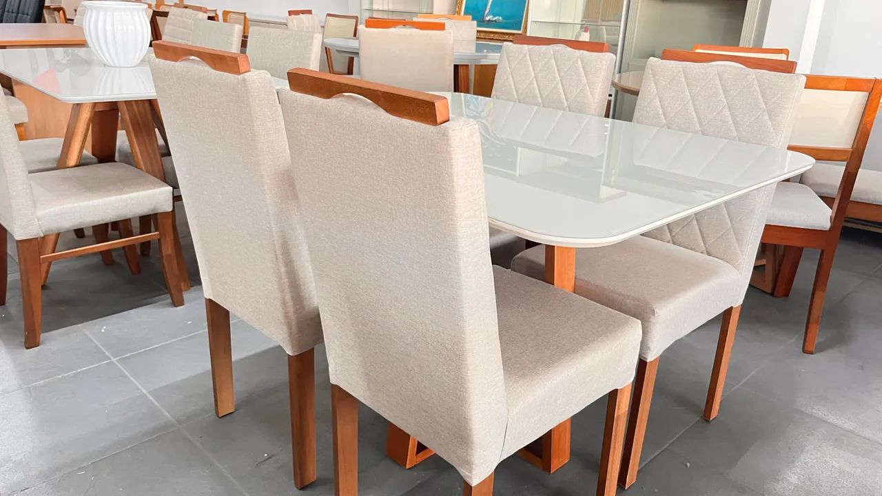Mesa completa cadeiras de madeira  - Foto 2