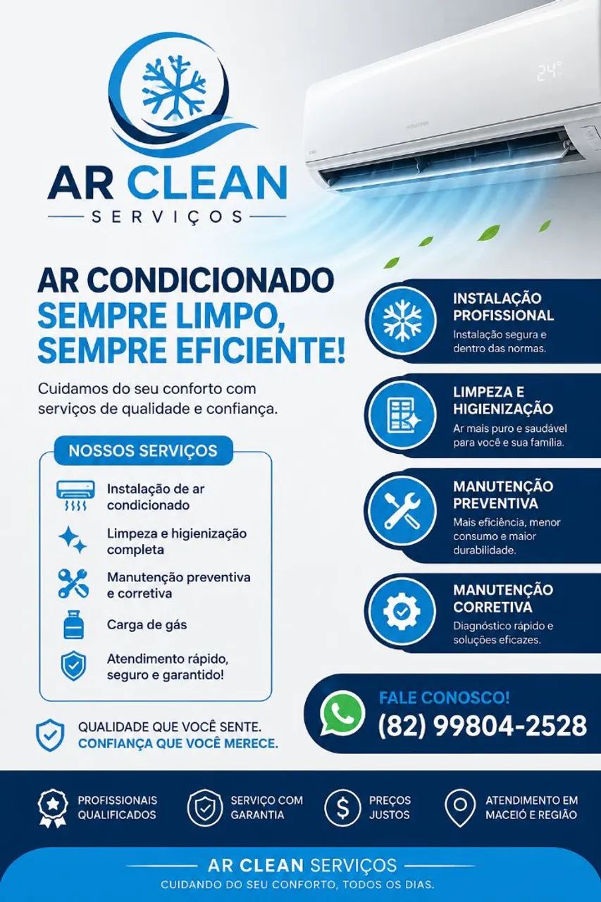 AR-CONDICIONADO | SERVIÇOS, CONSERTO, MANUTENÇÃO E LIMPEZA