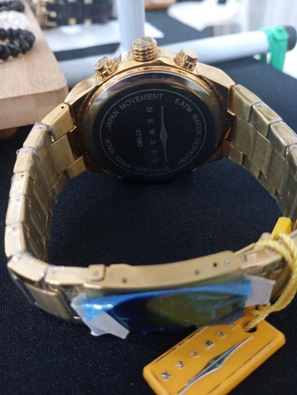 Relógio Newrex Masculino Dourado Analógico + Digital - Novo - Foto 3