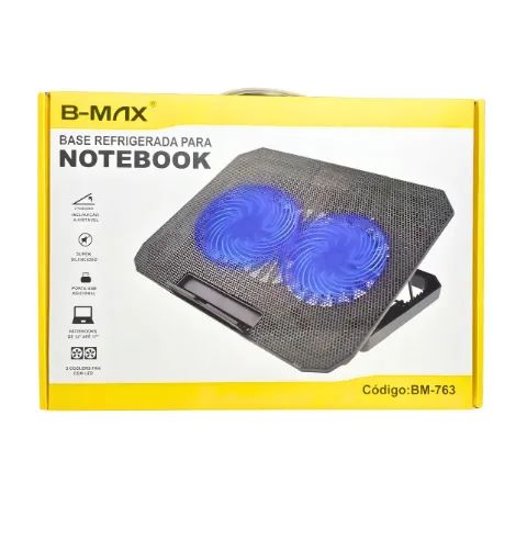 Base Refrigerada para notebook 2 leds Azul silenciosa - Foto 6