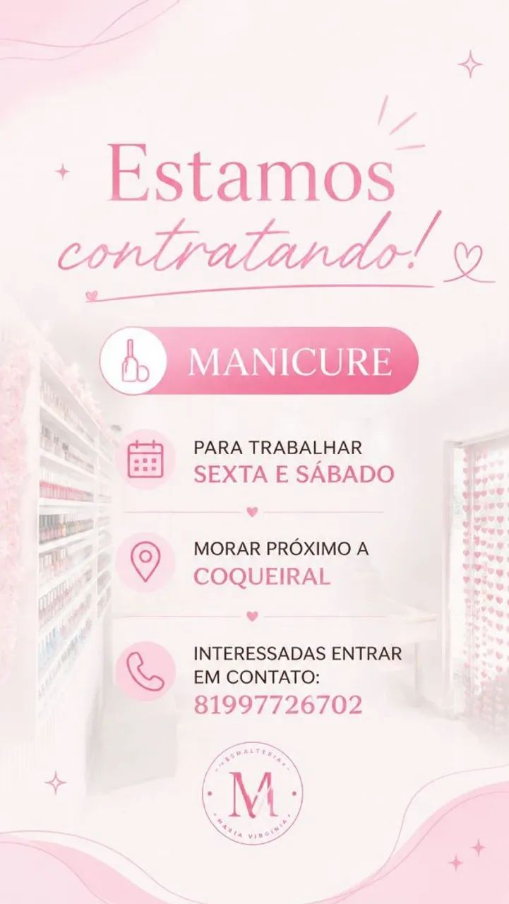 Vaga para manicure