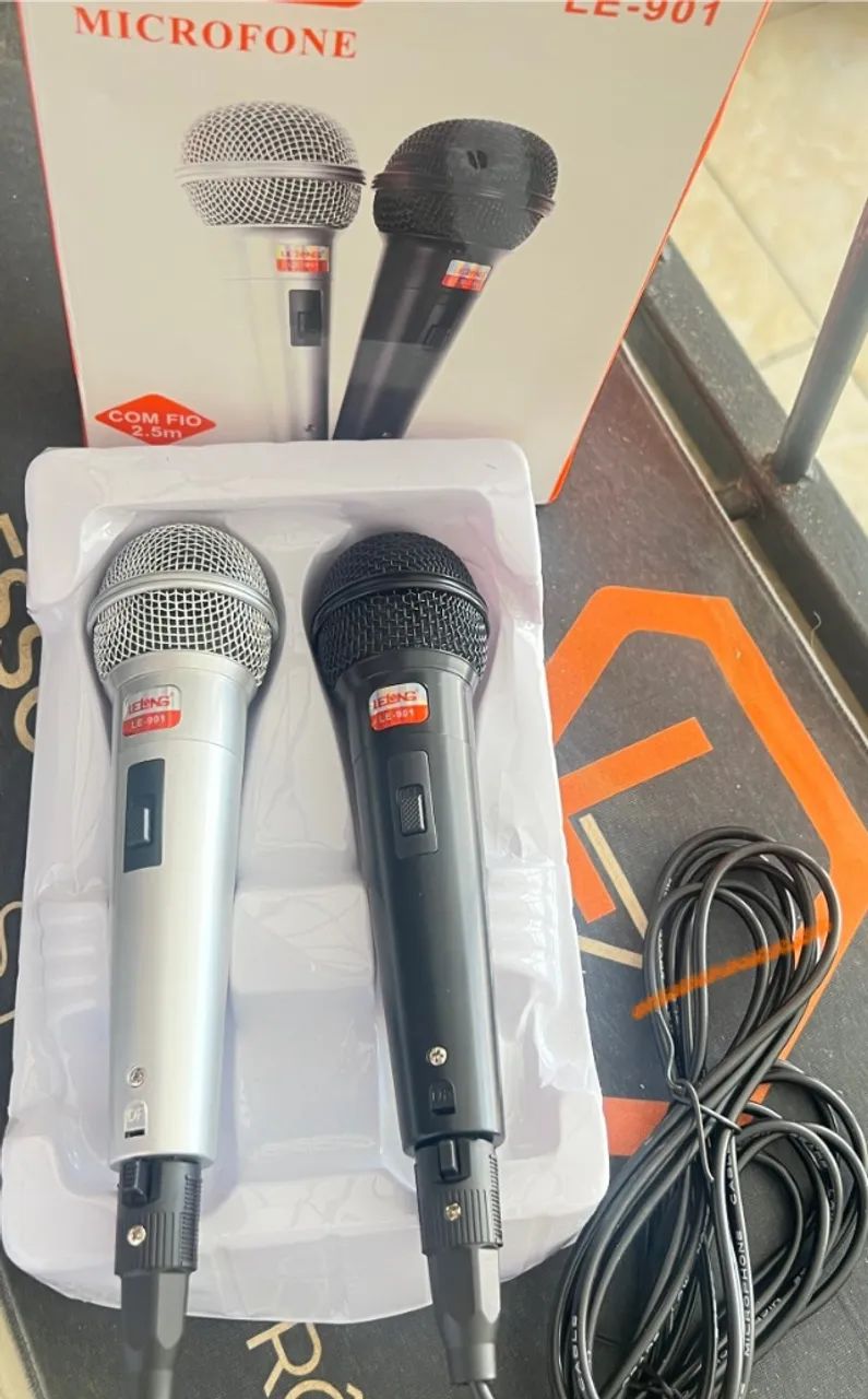 Kit com 2 microfones com fio - Foto 2