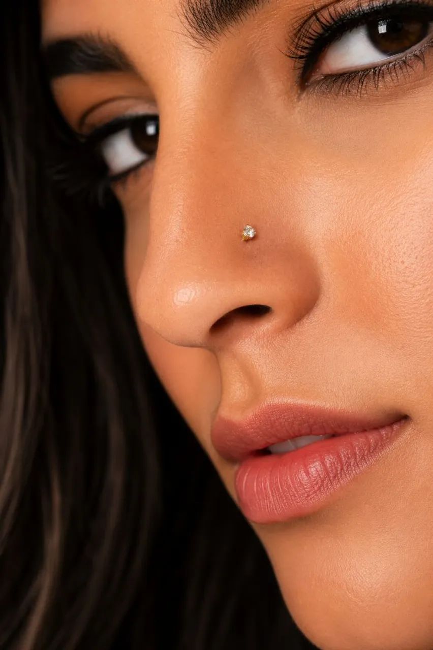Piercing Nariz Ponto de luz Ouro 18k - Foto 2