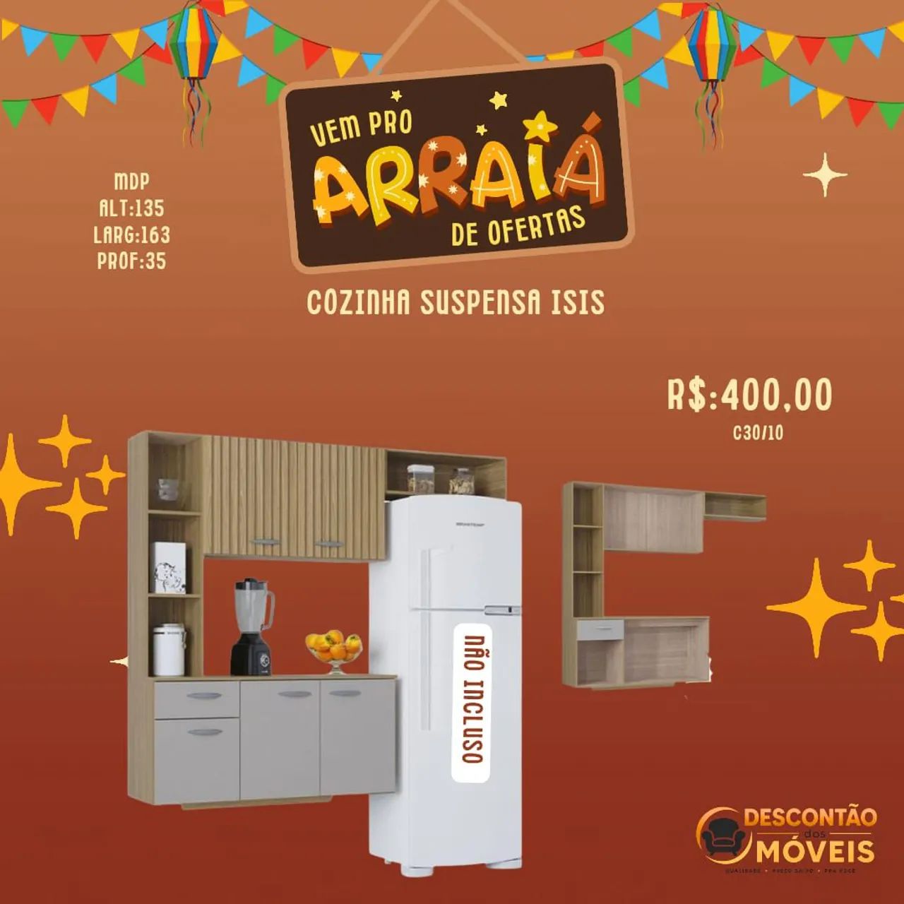 Cozinha Suspensa Isis 