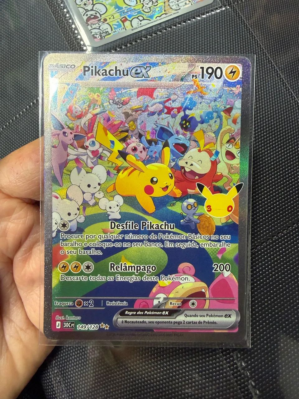 Pikachu Ex 149/128 edição 30 anos 