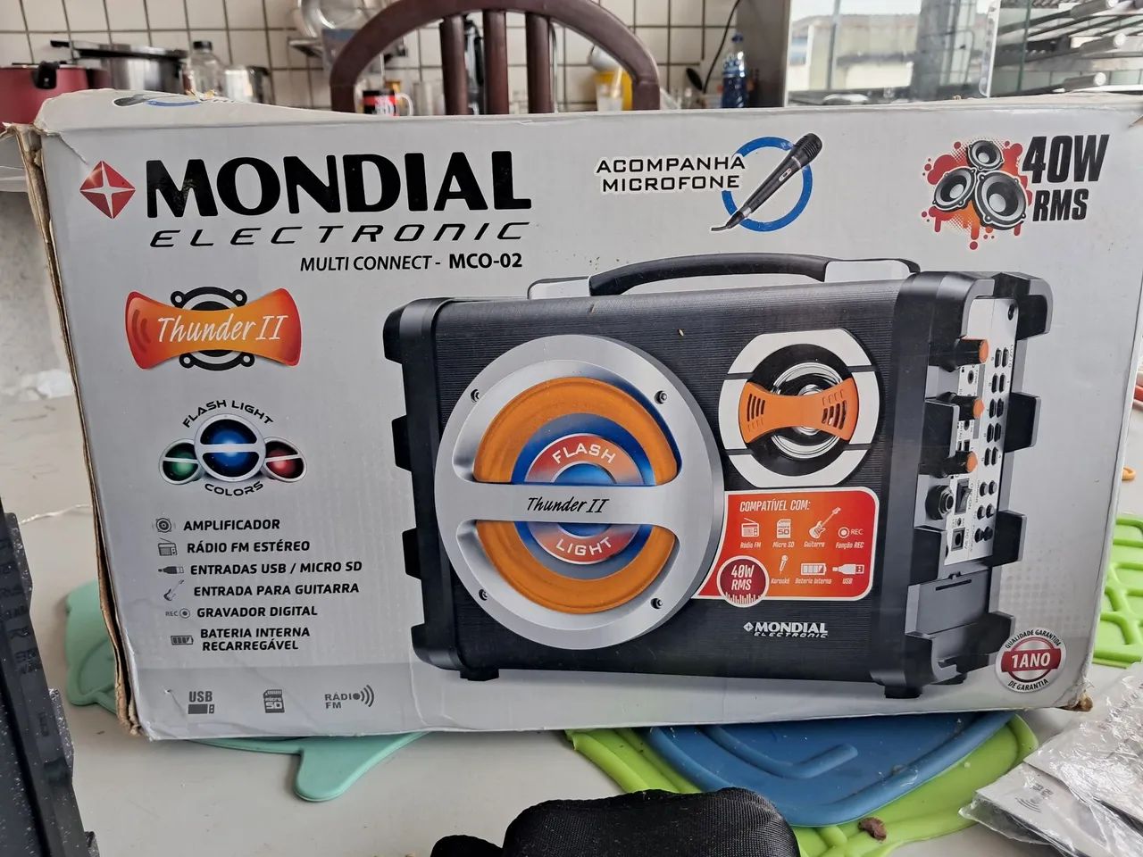 Caixa de som Mondial com microfone  - Foto 4