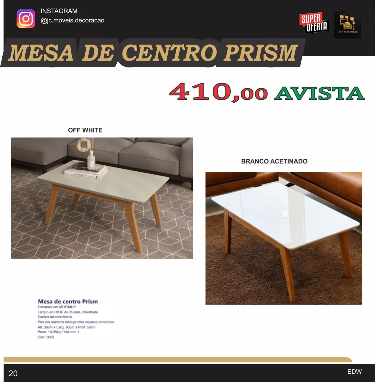 MESA DE CENTRO PRISM