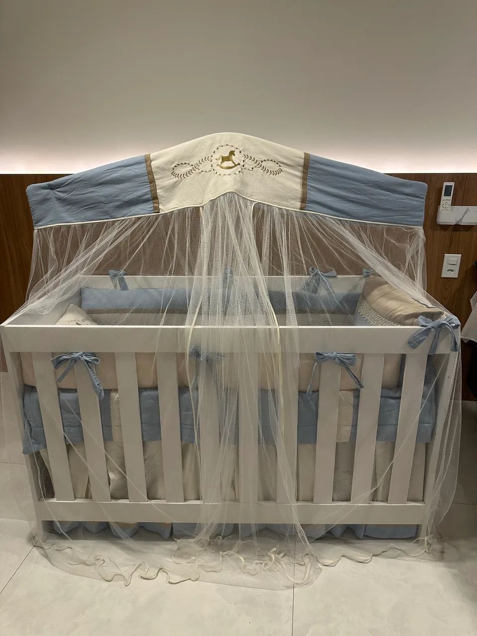 BERÇO 2em1 (mini cama) + COLCHÃO + SAIA + KIT LUXO BERÇO 