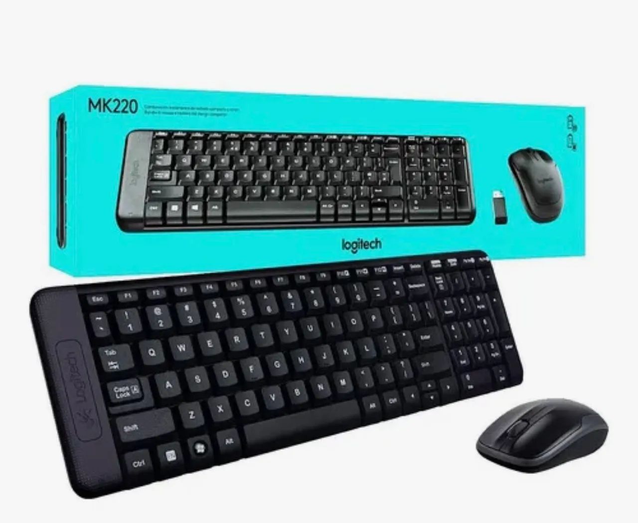 Kit Teclado E Mouse Logitech Sem Fio Mk220 - Foto 3