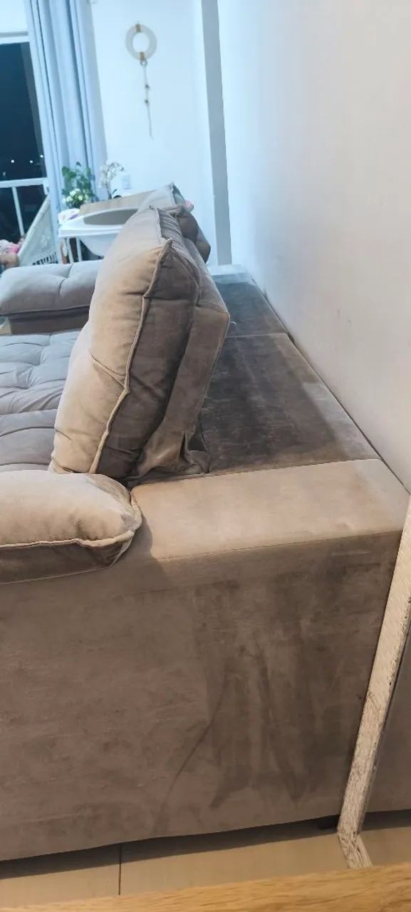 Sofá retrátil suede de 2,60 - Foto 5