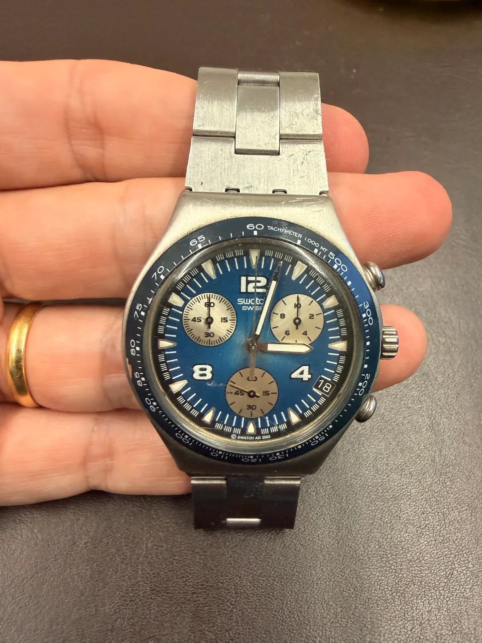 Swatch Irony Chronograph 2003 - Swiss Made - Aço - Cronógrafo