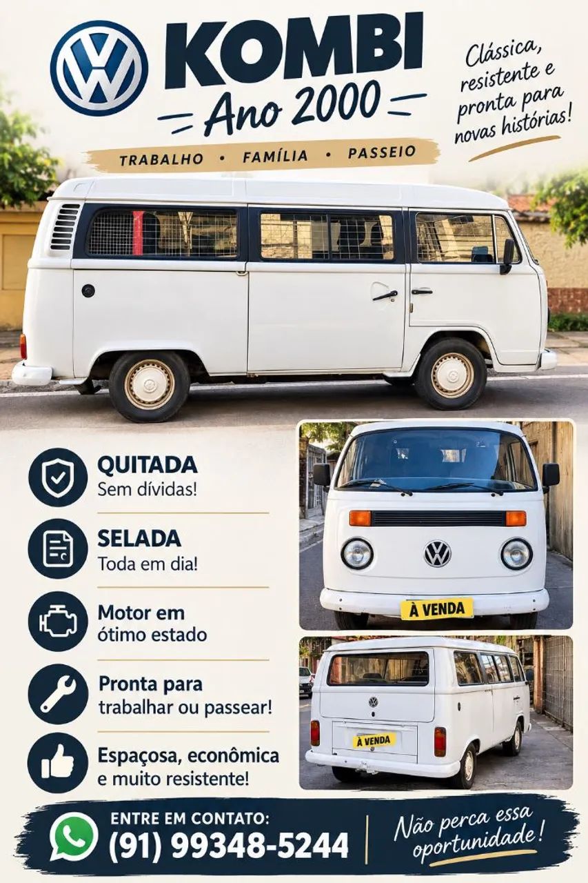 Volkswagen Kombi Standard/ Luxo/ Serie Prata 2000