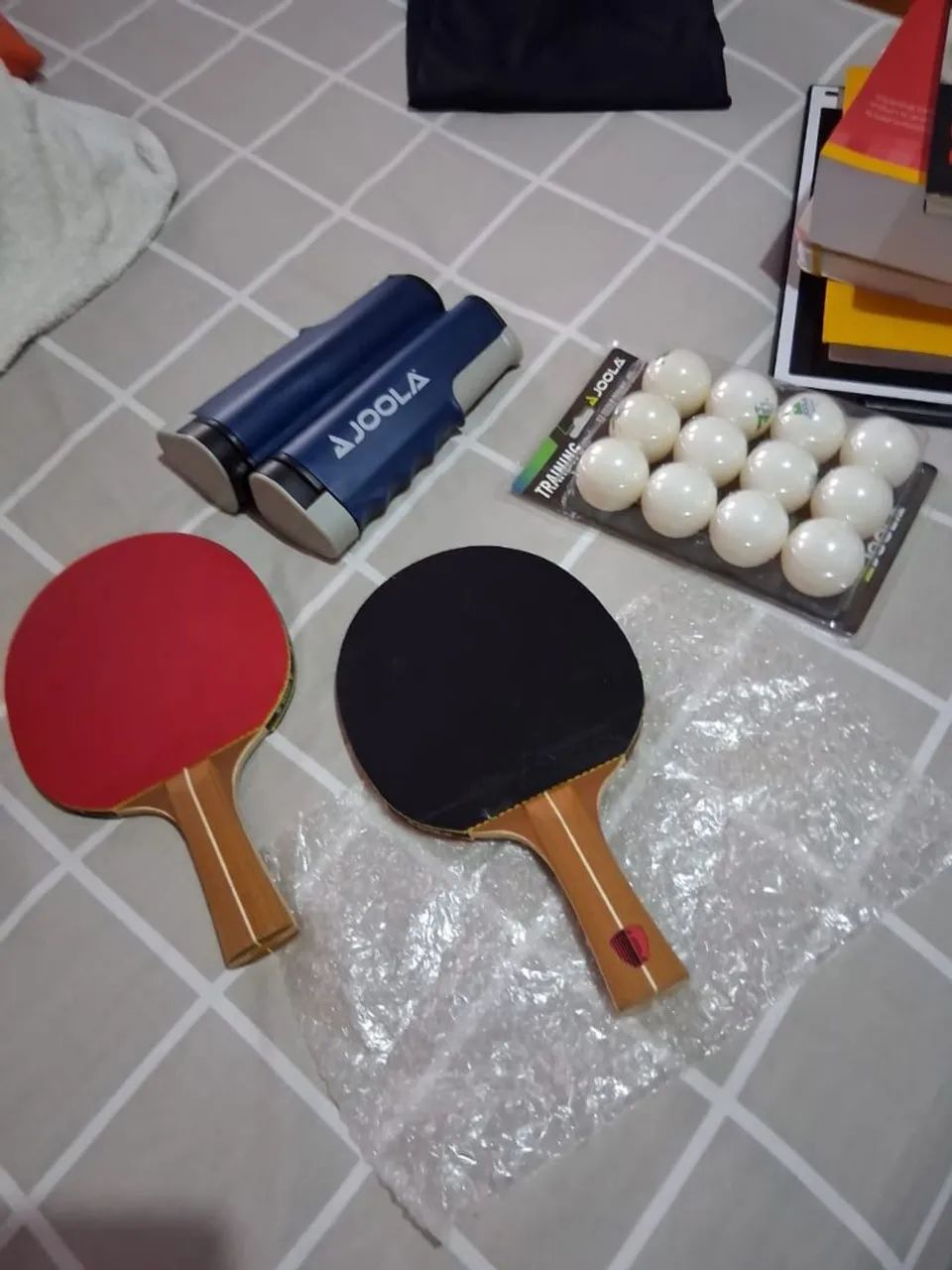 Kit Joola tênis de mesa raquetes, bolas e rede retrátil