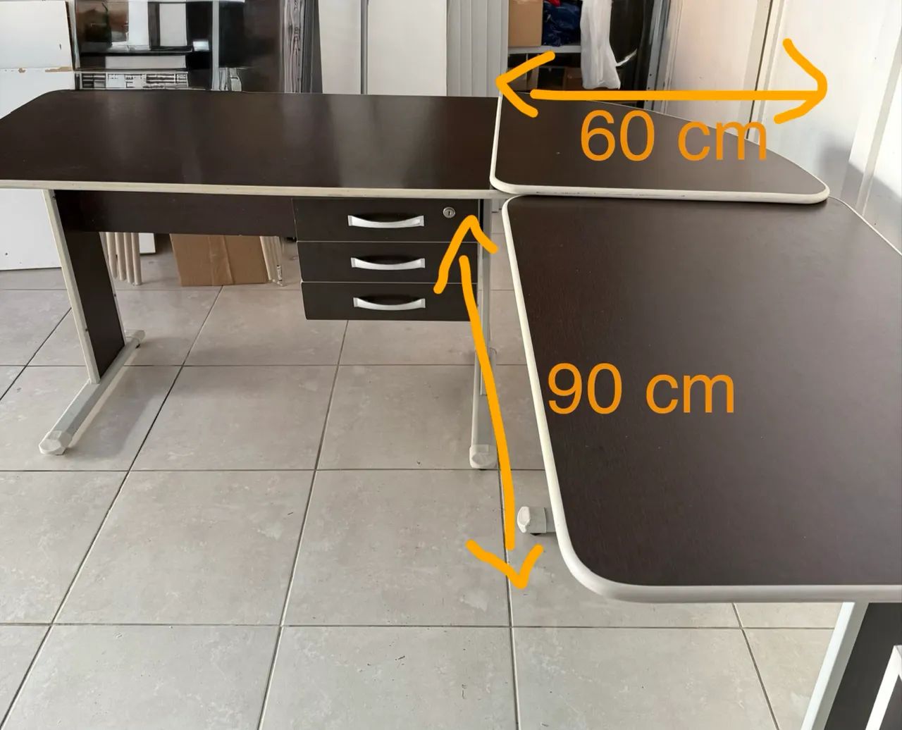 Mesa com gavetas em L - Escritolandia  - Foto 2
