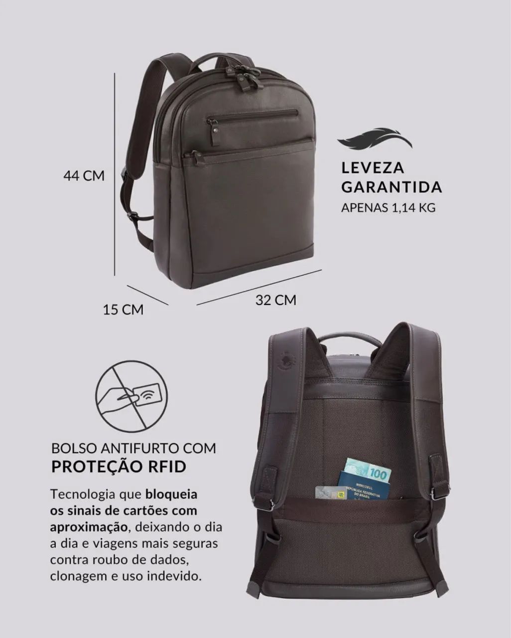 Mochila Bennemann - COURO LEGÍTIMO 
