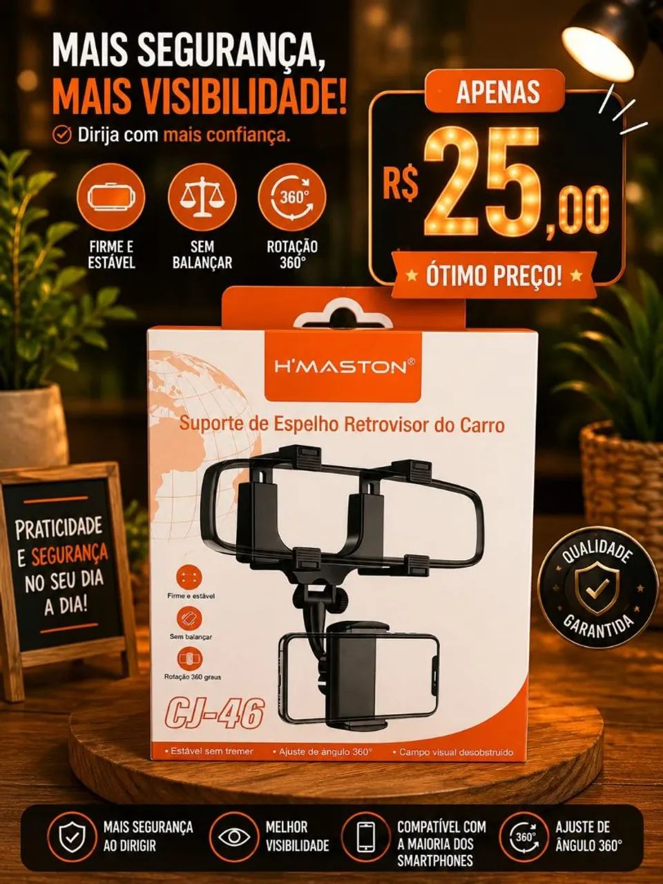 SUPORTE DE ESPELHO RETROVISOR DE CARRO
