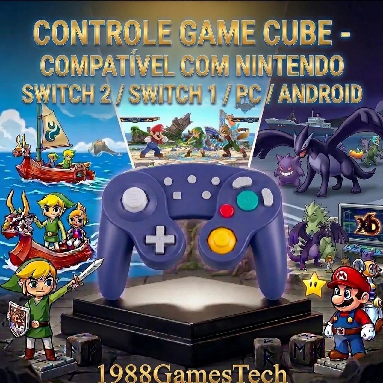 Controle Nintendo Switch 2 / Switch 1 - Game Cube 