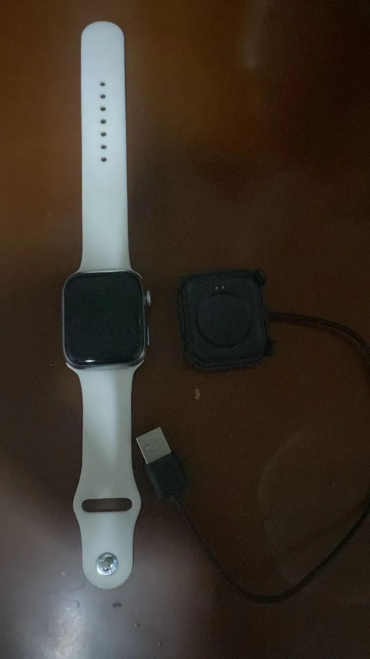 Smartwatch S10 Watch X Serie 10 Microwear 2025 Amoled Caixa Prateado Pulseira Branco Bisel