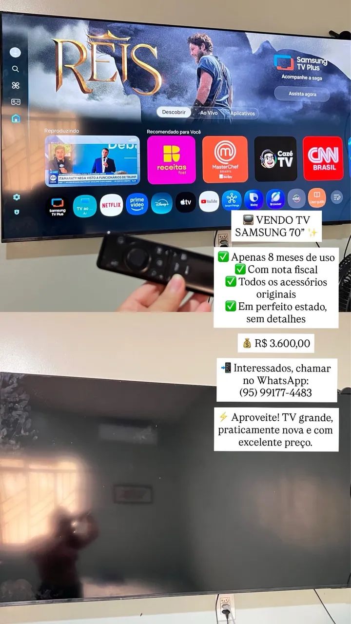 Vendo Tv Samsung 70 polegadas 