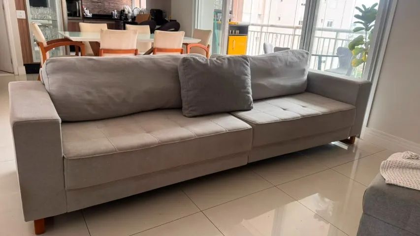 sofá 2,70m cinza claro 