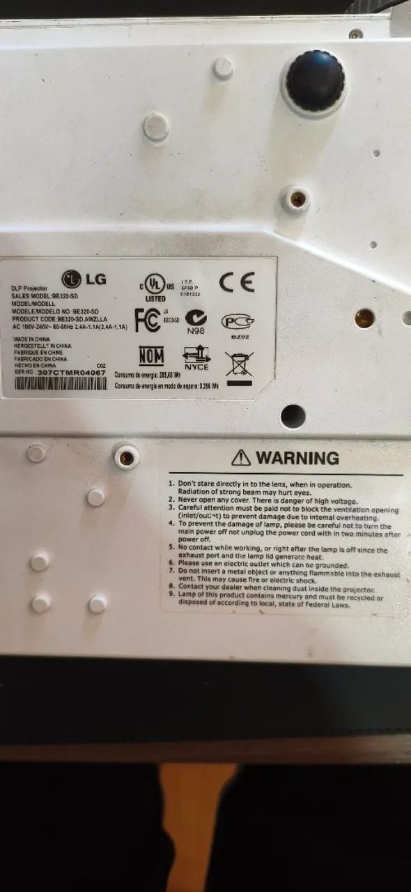 Projetor LG DLP Modelo BE320-SD - Foto 4