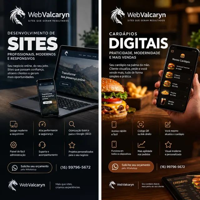 Criação de Sites Profissionais e Cardápios Digitais